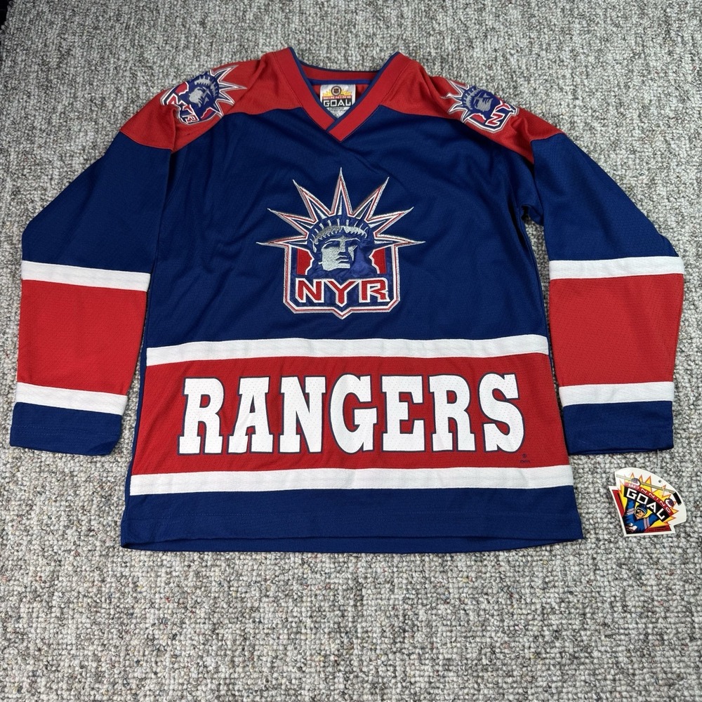 New York Rangers NHL Jersey Size Medium 10-12 Winning Goal Mighty Mac Sports NWT